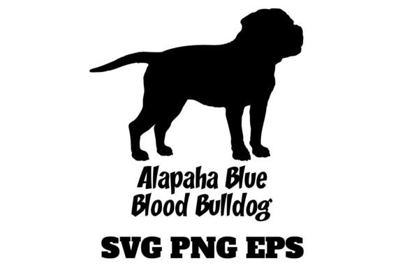Alapaha Blue Blood Bulldog Silhouette for Embroidery Projects