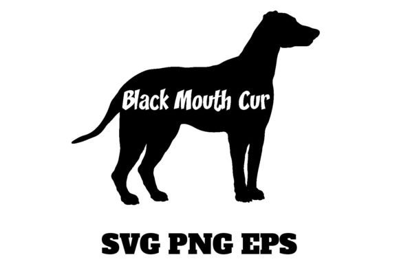 Black Mouth Cur Dog Silhouette Vector Review
