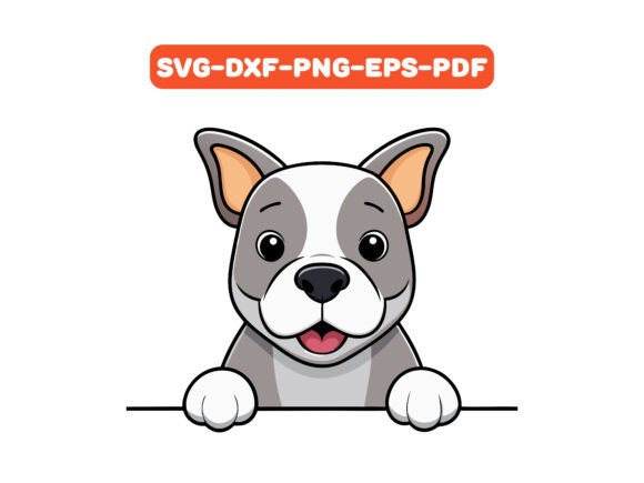 Bull Terrier Dog Peeking Face Vector SVG Review