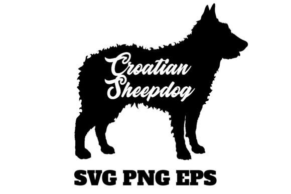 Croatian Sheepdog Dog Silhouette Vecto
