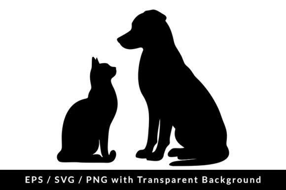 Dog and Cat Silhouette SVG EPS PNG Design Review