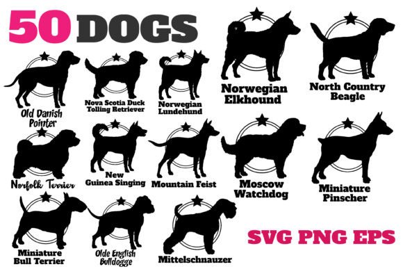 Dog Silhouette Breeds 50 DOGS – A Designer’s Project Review