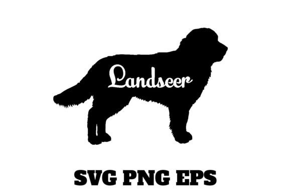 Landseer Dog Silhouette Vector