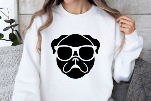 Pug Dog Face Silhouette Svg Clipart