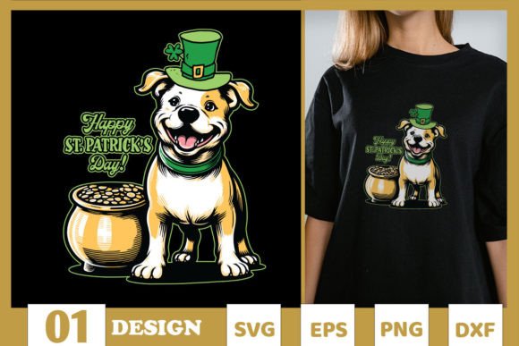 St Patricks Day Dog Pot of Gold SVG