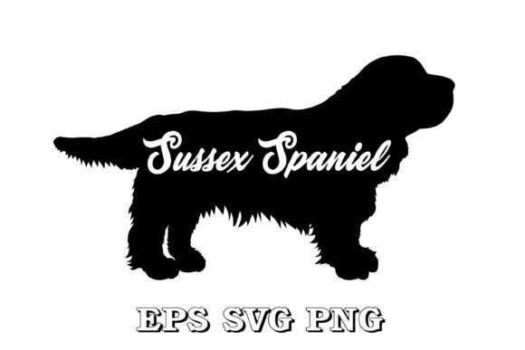 Sussex Spaniel Dog Silhouette Vector